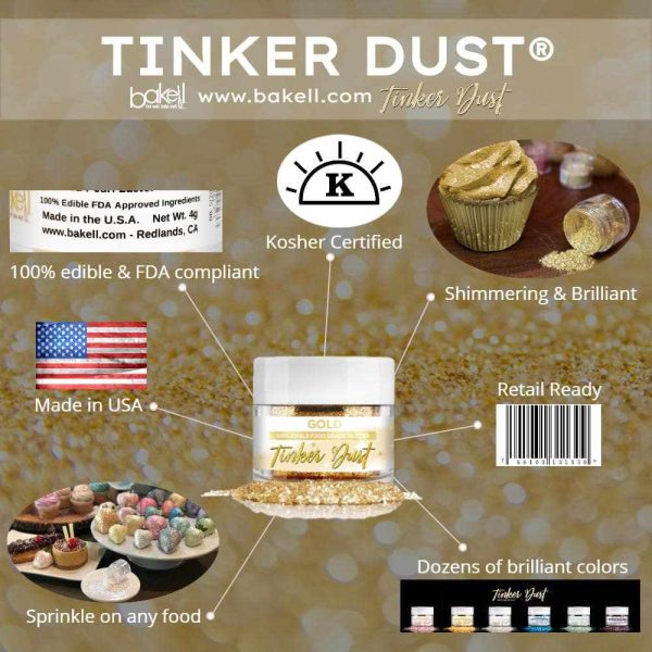 BAKELL® Soft Rose Gold Edible Glitter Spray Pump, (25g) | TINKER DUST  Edible Glitter | KOSHER Certified | 100% Edible Glitter | Cakes, Cupcakes,  Cake